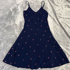 Gap Slip Dress Blue With Cherries Size XS